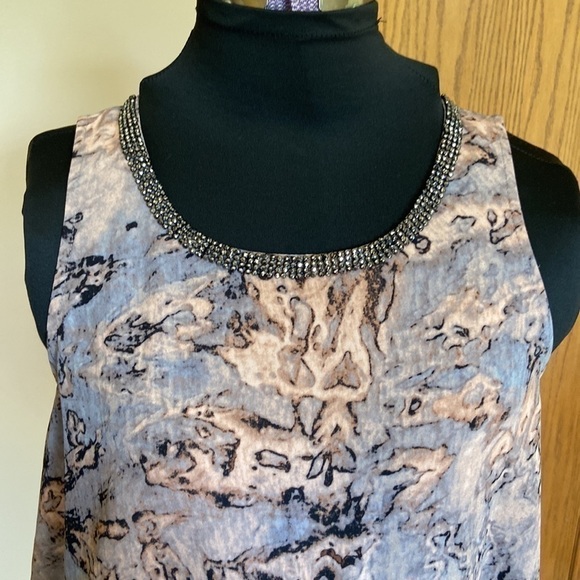 JUICY couture layered embellished gray and peach tank top Size Small - Picture 3 of 11